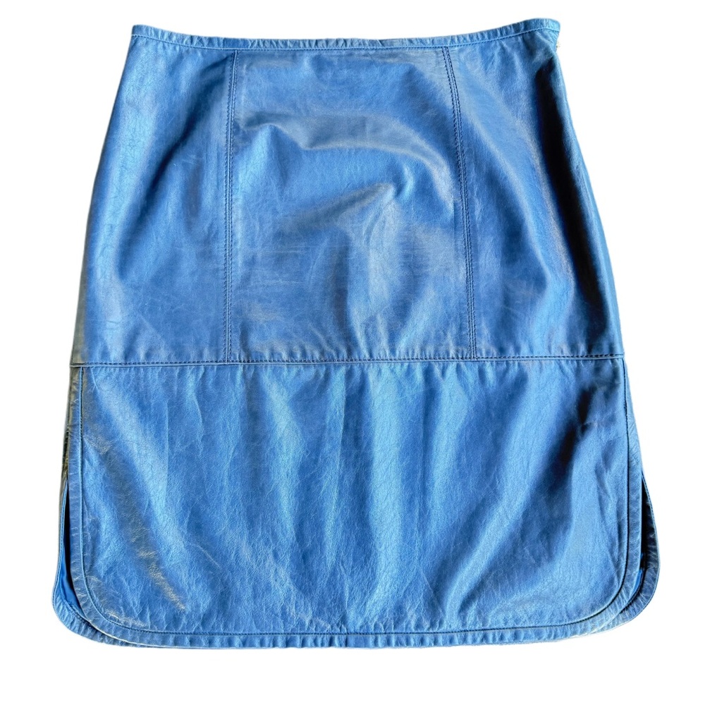 Tory Burch Blue Leather Skirt